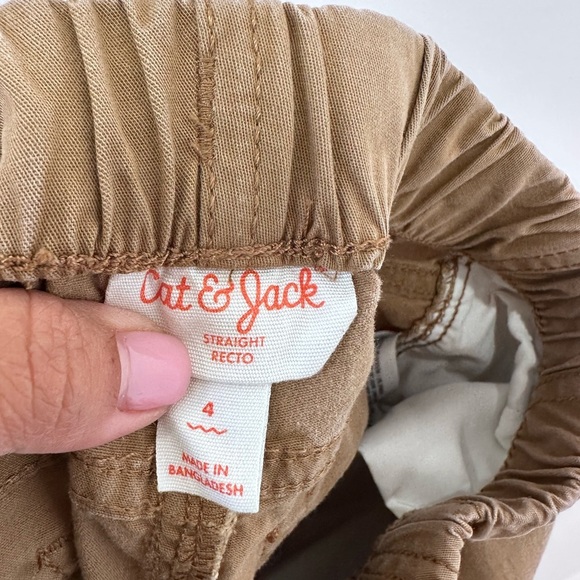 Cat & Jack Boy’s Pull-On Khaki Pants with Drawstring & Pockets - Size 4 - Picture 6 of 9